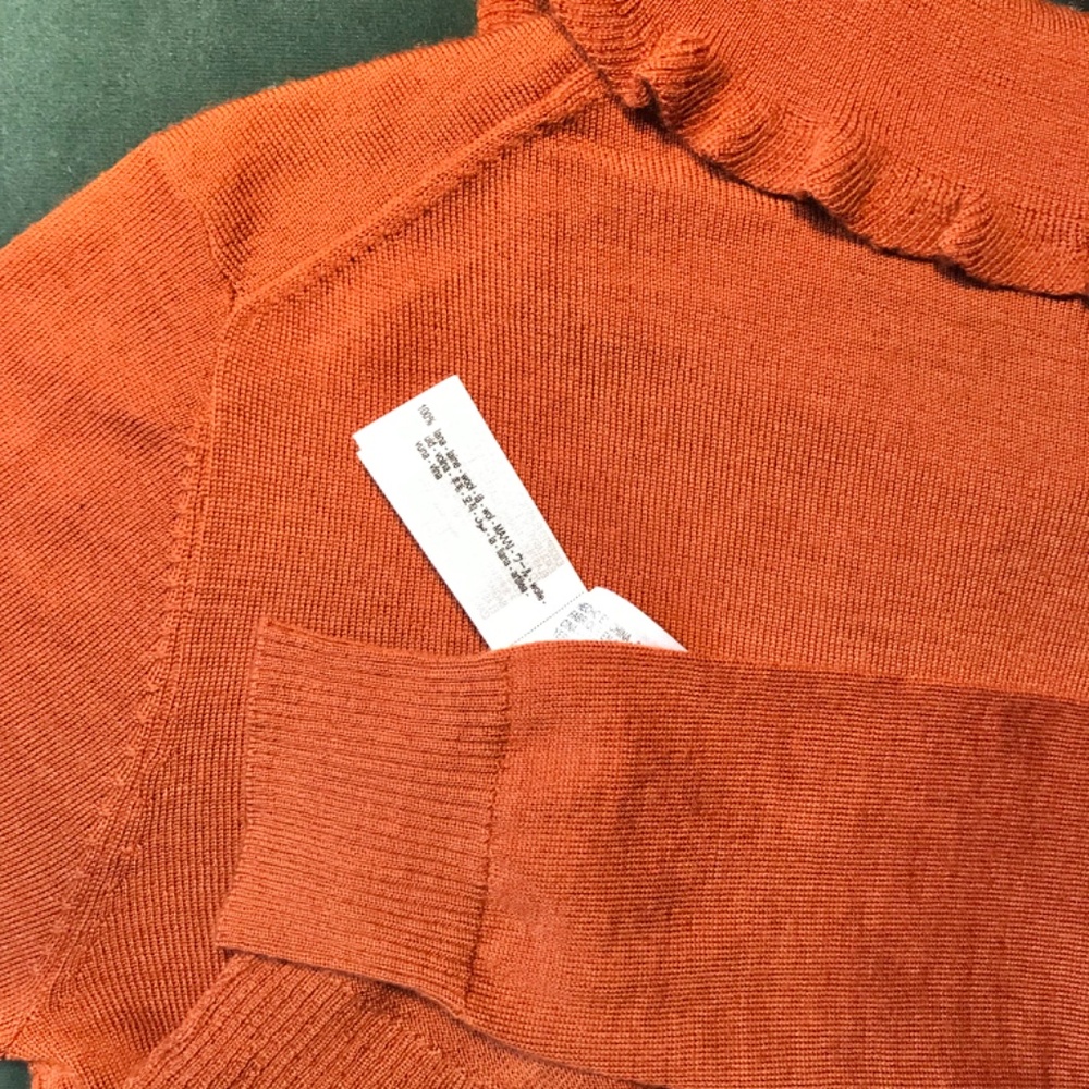 Zara Rust Ruffle-Trim Button Cardigan - Picture 13 of 15